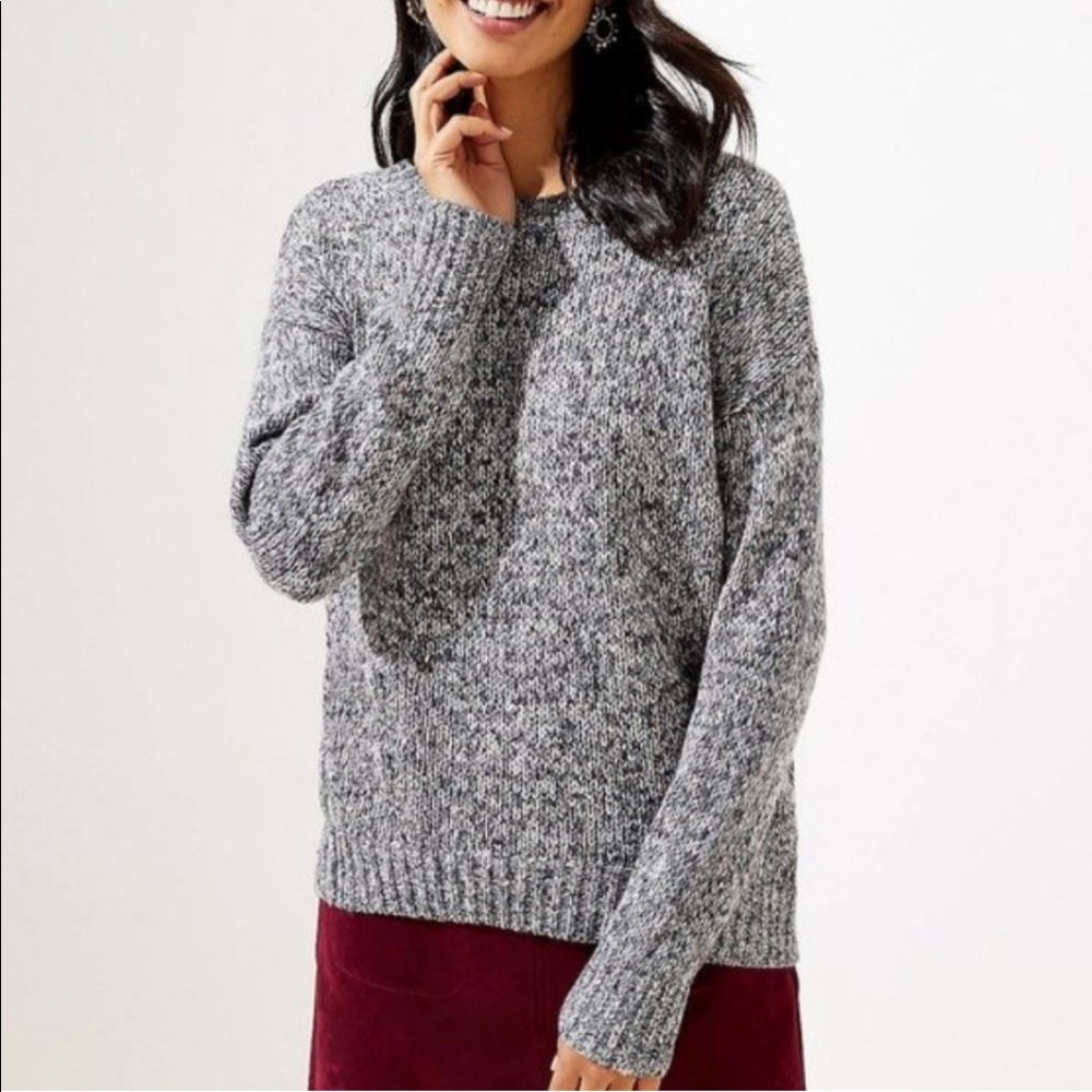 Loft Marled Crew Neck Sweater Size Large